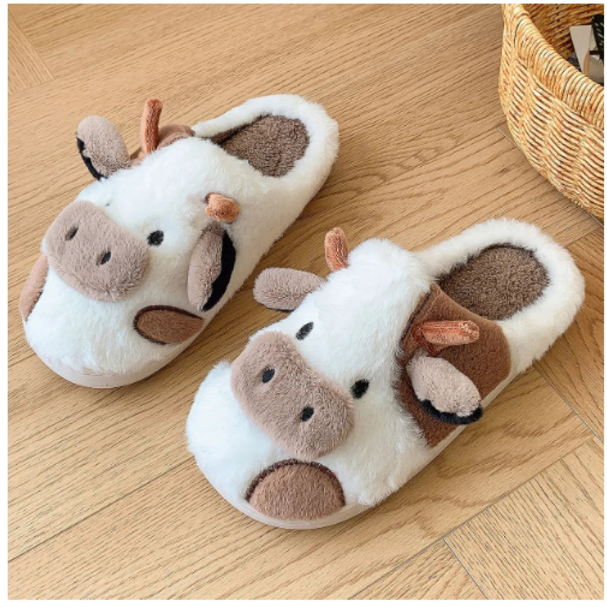 MillieandMabell™ -Stitched Cow Slippers