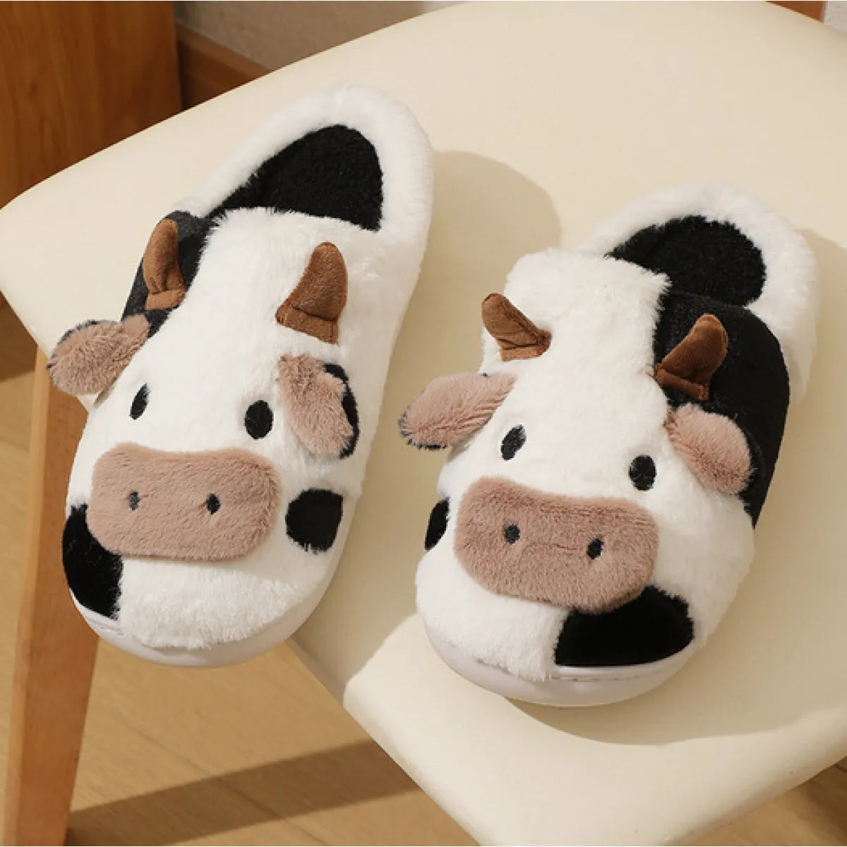 MillieandMabell™ -Stitched Cow Slippers