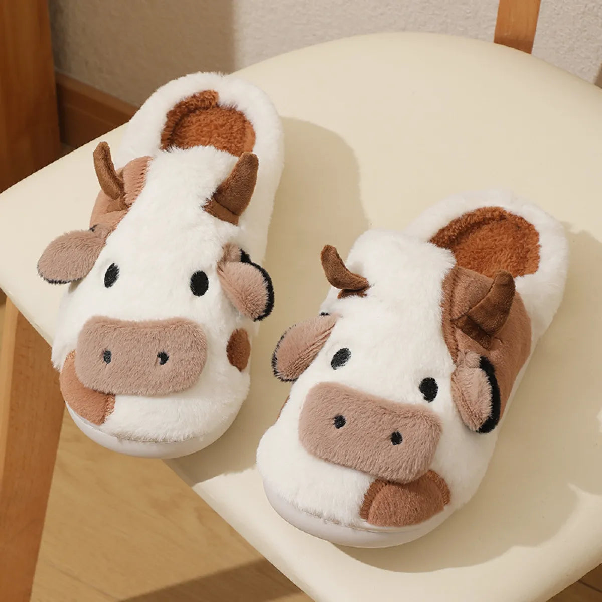 MillieandMabell™ -Stitched Cow Slippers